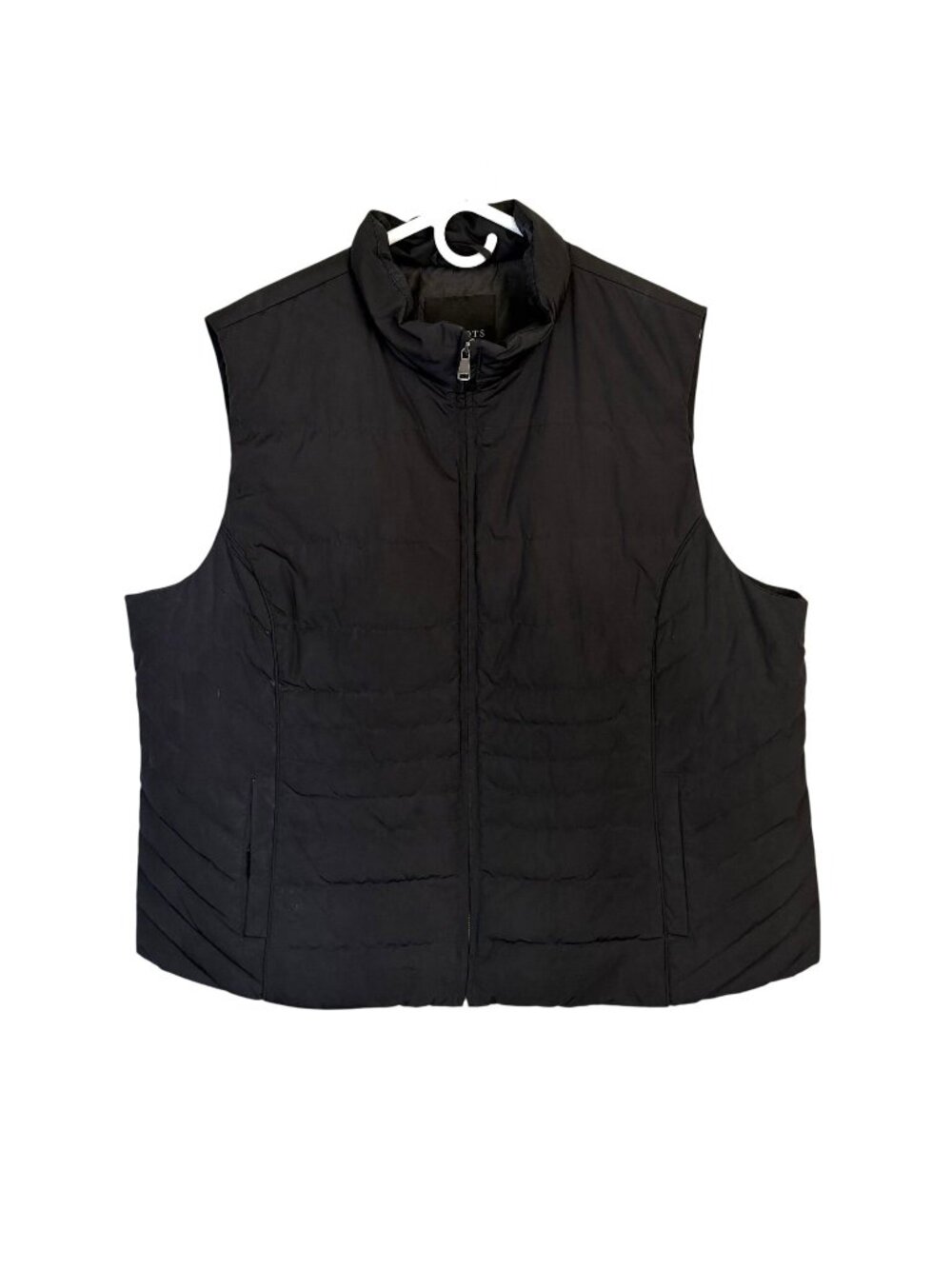 Talbots Woman Down Puffer Vest Full Zip Pockets Black 3X Plus Size Warm Comfy Co